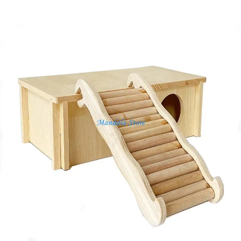 

U2JC Hamster Climbing Ladder Natural Bridge for Guinea Pigs Hedgehogs S/L