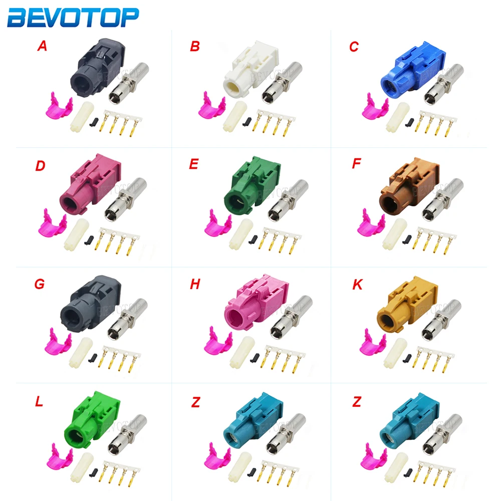 1Pcs HSD LVDS 4-Pin Connector Code A/B/C/D/E/F/G/H/K/L/Z Female Jack Straight Crimp High-Qualityfor 535 4 Core HSD LVDS Cable