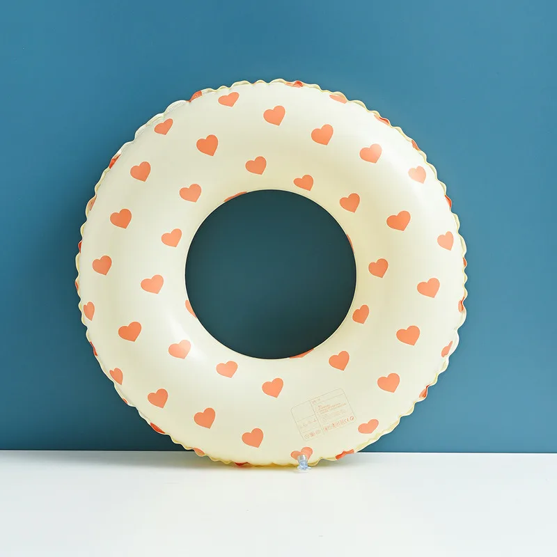 Verdikte Kids Denemarken Retro Gestreepte Zwemring Olijf Opblaasbare Baby Arm Float Hartvormige Drijvende Ring