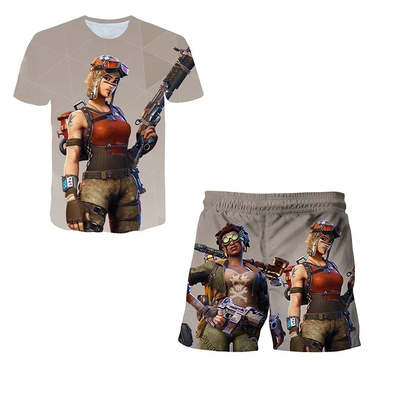 Fortnite Boys Pajamas Set Anime Boys\' Swimsuit Cartoon 3D Print Home Nightwear Children\'s Cosplay Beach Suit