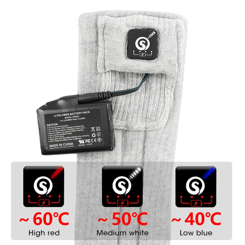 Savior Winter Electric Heated Socks Women Men Ski Camping Rechargeable Motorcycles Calcetines Thermal Calefactor Foot Warmer