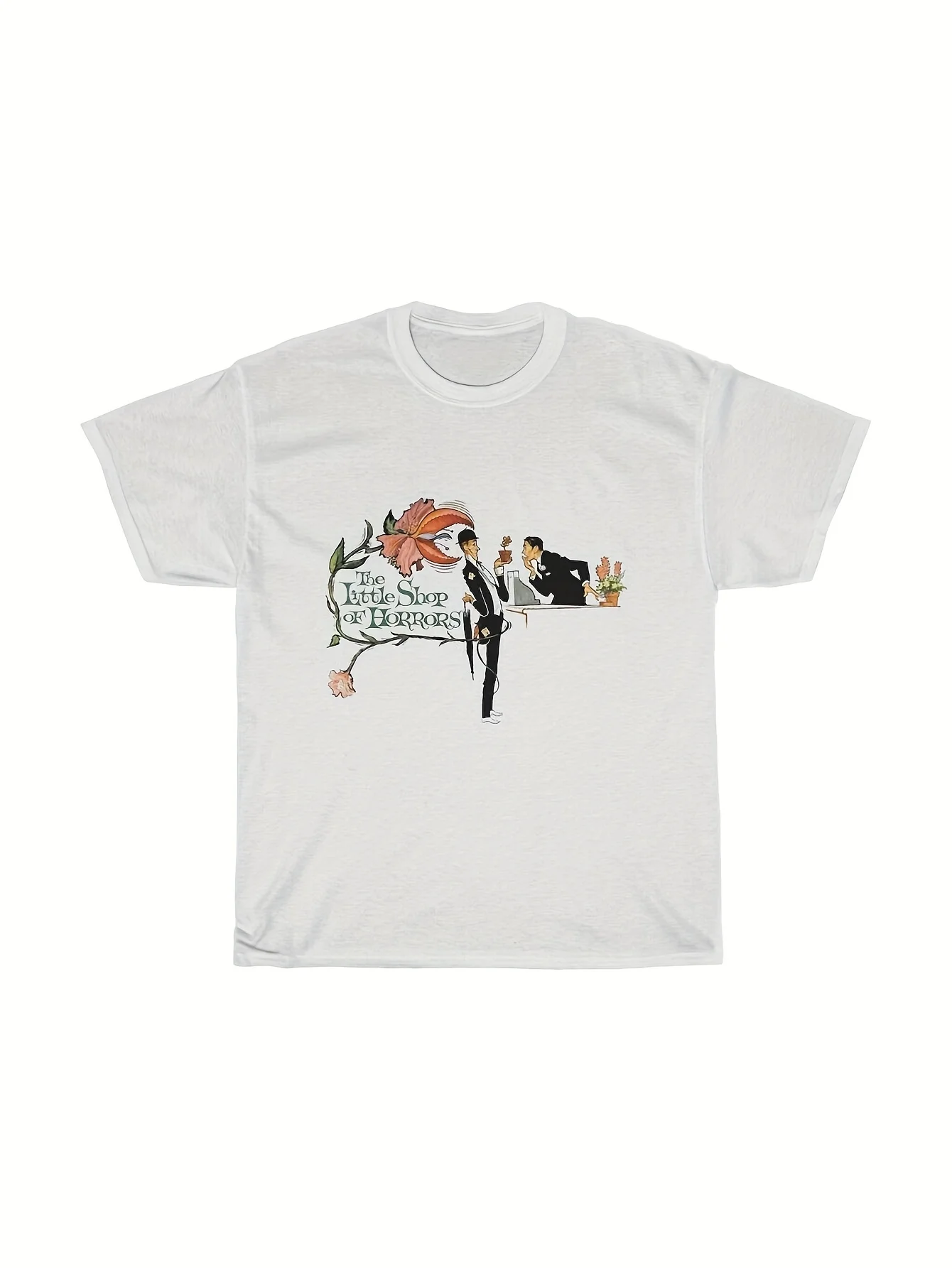 Маленький магазин ужасов, футболка унисекс, винтажный постер фильма 1960 года, дизайнерская одежда для мужчин и мужчин, оригинальные подарки, футболки для
