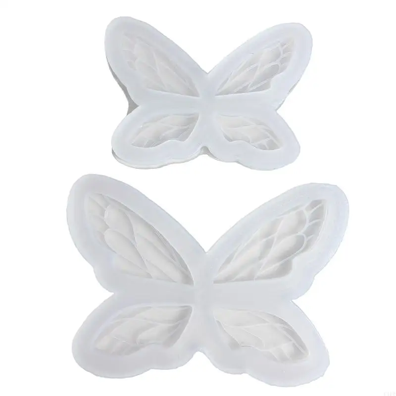 C1FE การตกแต่งซิลิโคนแวววาวสำหรับผีเสื้อ Elf Wings Keychain Mold Diy Pendan