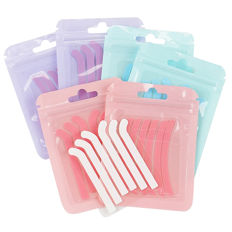 6 Pcs Eyelash Lifting Silicone Stripe Reusable Eye Lashes Lifting Curler Pad Perm Ribbon Lash Extension Supplies Makeup Tools