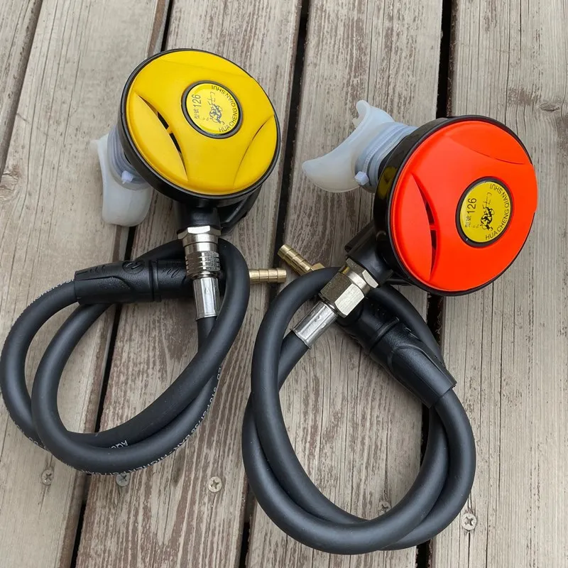 

125 126, набор снаряжения для дайвинга, регулятор второй ступени для подводного плавания, мундштук для кальяна осьминога, устойчивые к потоку регуляторы для дайвинга