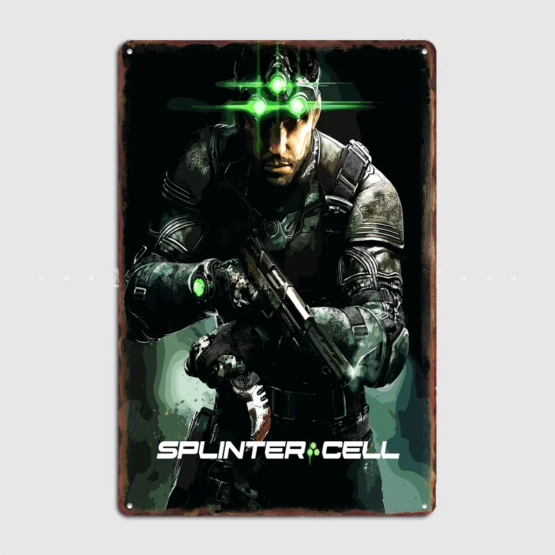 Splinter Cell Sam Fisher Artwork Poster Metal Sign Life Wall Custom Bedroom Indoor Home Wall Decor Posters Room Decoration