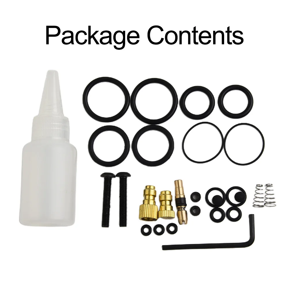 O-Rings Inflator Repair Set com Plug, Parafuso Acessórios, Brand New, Alta Qualidade, NBR, Peças de Cobre, Cabeça do Pistão, 1 Set