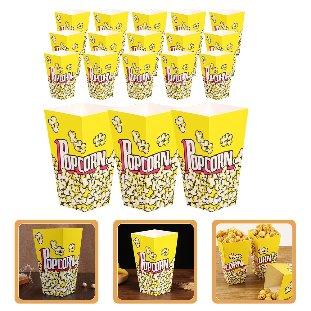 

100pcs Popcorn Boxes Lightweight Disposable Storage For Movie Night Party Snack Container Baking Wrap Candy Box French Fries