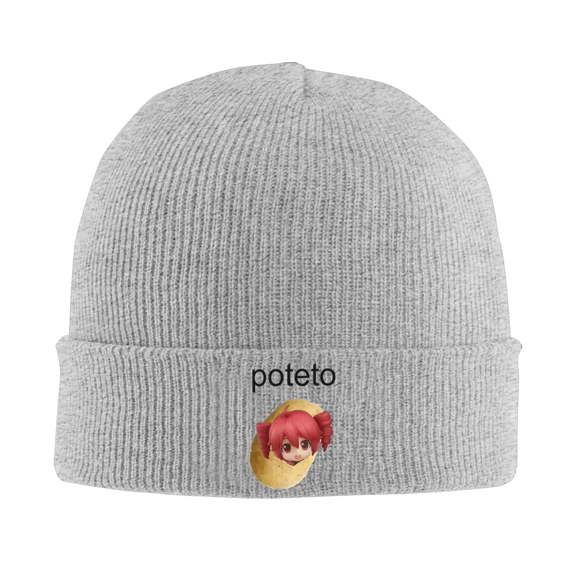 Poteto Creative Kasane Teto Expression Knit Hat Beanie Autumn Winter Hat Warm Unisex Color Funny Potato Cap Men Women  Gifts