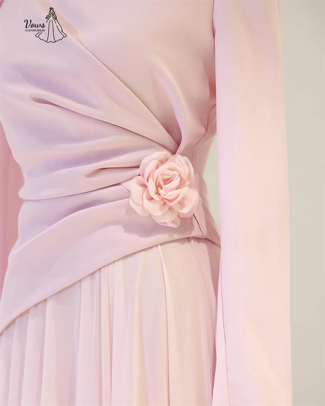 Vows Round Neck Elegant Dresses Woman Line A Custom Made Prom Luxury Dress 3D Flowers Elegant Guest Wedding Evening Dresses 2025