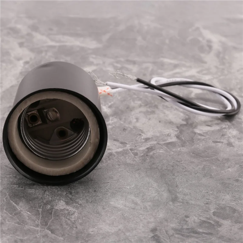 A50I E27 Screw Base Round LED Light Bulb Lamp Socket Holder Adapter Metal Lamp Holder With Wire