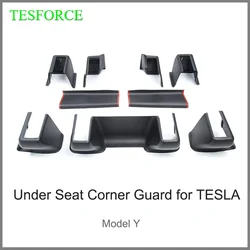 Para tesla modelo y 2021-2023 sob o assento canto guarda frente assento traseiro slide trilhos protetor capa anti-pontapé decoração escudo de proteção