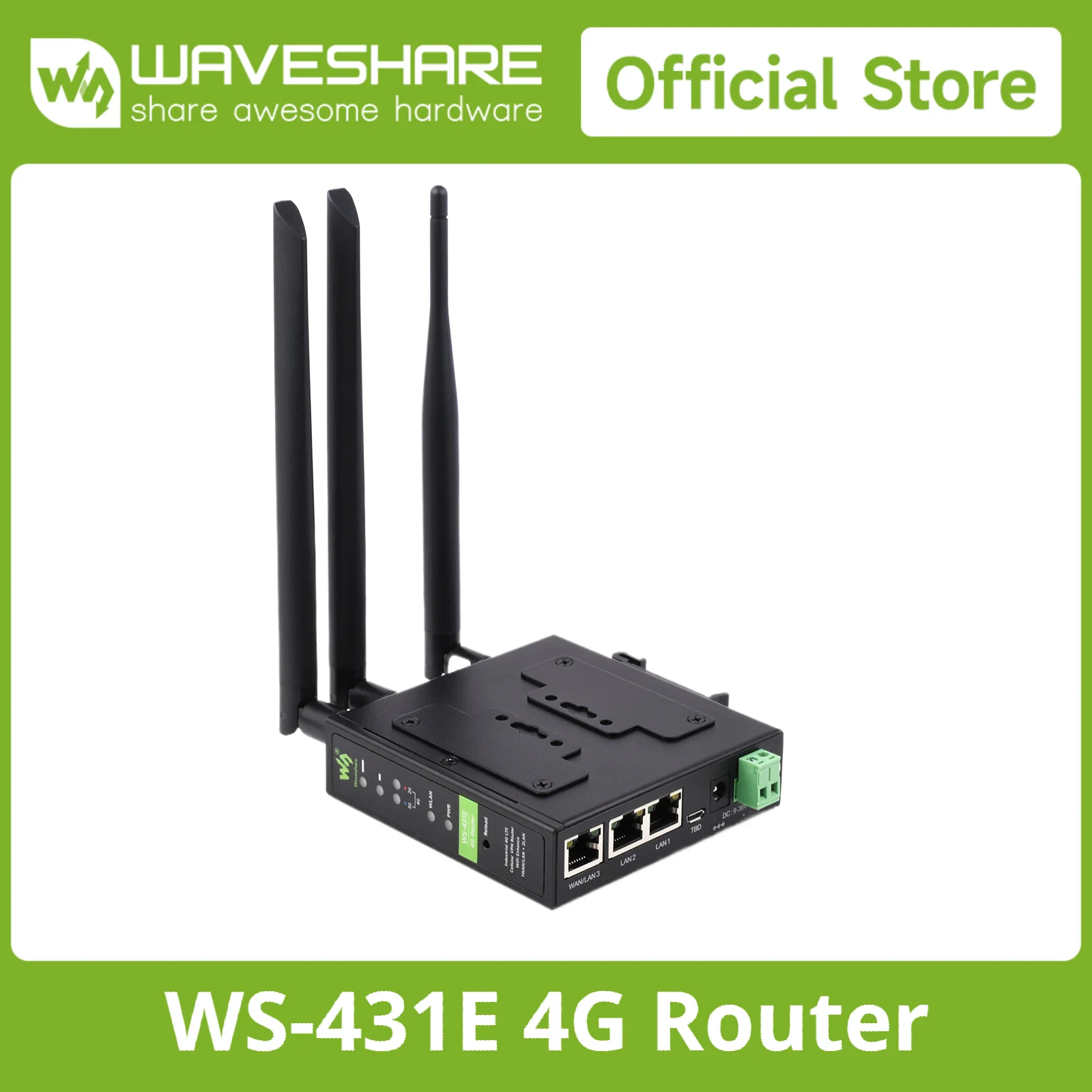 

Waveshare Industrial 4G LTE Router, Multiple VPN Protocols, 3-ch Ethernet Ports,Dual Qualcomm,Cellular Router.Dual Sim Router 4G
