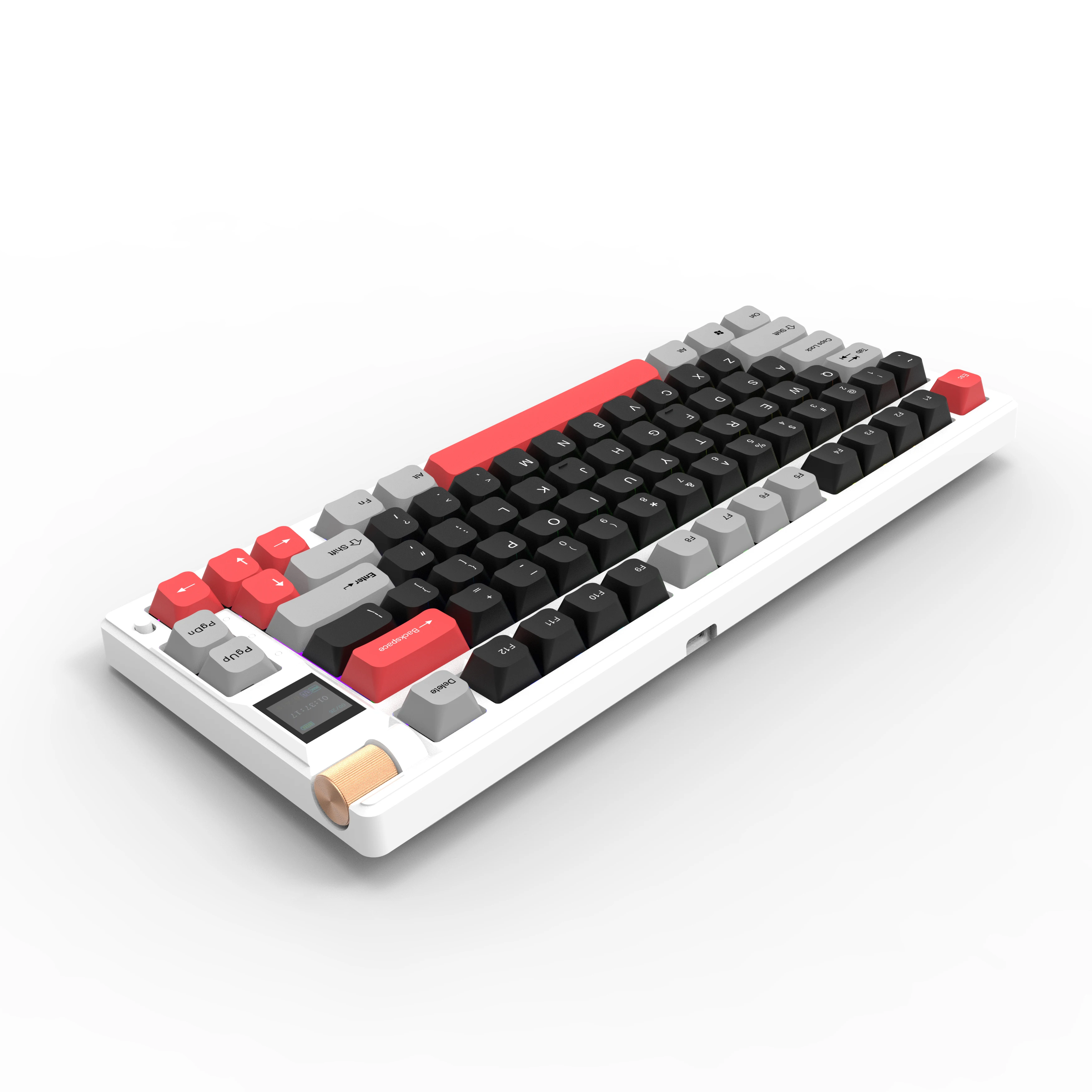 Teclado mecánico con cable para juegos, 75% GHz/Bluetooth/USB-C, 2,4