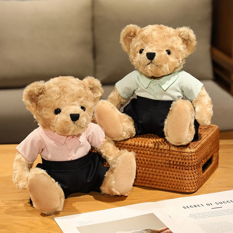 25cmのかわいいカラフルな服を着たクマのぬいぐるみ、抱き枕、誕生日プレゼント、女の子の家のリビングルームや寝室に最適なテディベア