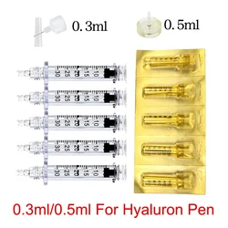 Cartucho de cabeza de ampolla estéril desechable, Pluma de hialurón, punta de aguja para ácido hialurónico, pistola para Lifting de labios, 0,3 ML, 0,5 ML