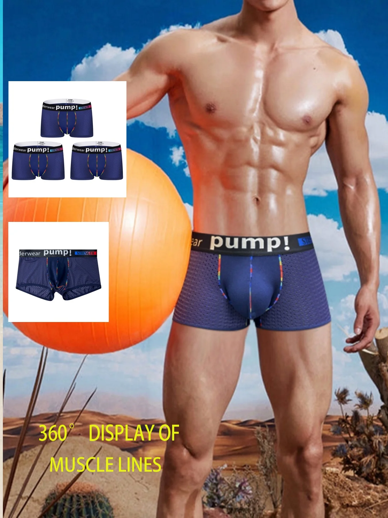 Men's Mesh Athletic Boxer Briefs - Quick-Dry Stretch Fit Gym Underwear Breathable Anti-Ride Up Sportswear