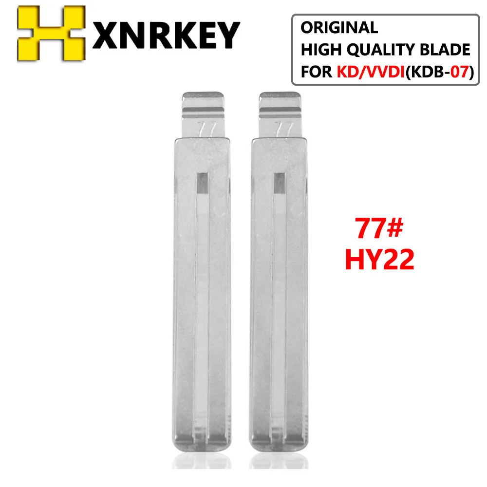 

XNRKEY KDB-07 Replacement #77 Metal Blank Uncut HY22 Flip KD Remote Car Key Blade for Hyundai IX35 Soranto K5 Slot