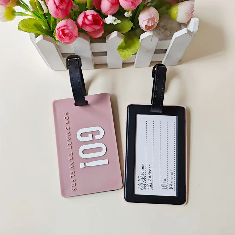 

Cute Luggage Tag Suitcase Tag Id Address Name Tags Travel Accessorie English Letters Go Luggage Tags PVC Anti Loss Boarding Tag