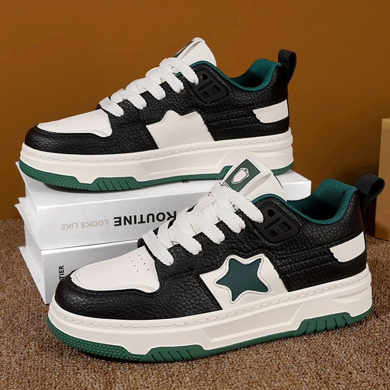 Autumn 2025 Men's White Chunky Sneakers - Breathable Minimalist Design, Student-Friendly & Instagram Popular