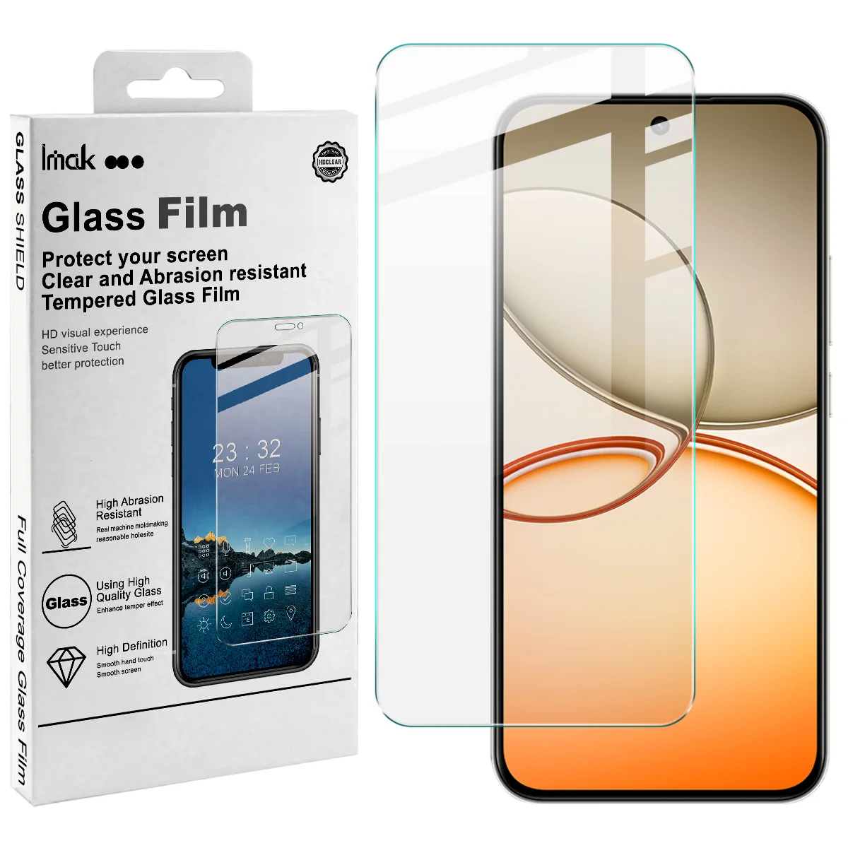 

IMAK H Tempered Glass for Realme NARZO 90 5G Screen Protector Film Support Fingerprint
