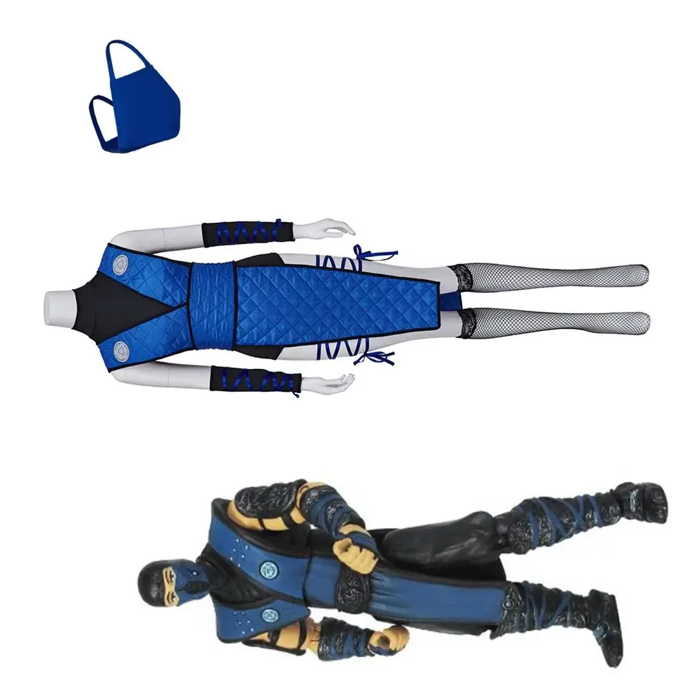 

Mortal Kombat Sub Zero Cosplay Battle Suits Women Sexy Bodysuit Uniform with Face Cover Halloween Carnival Fighter Costumes