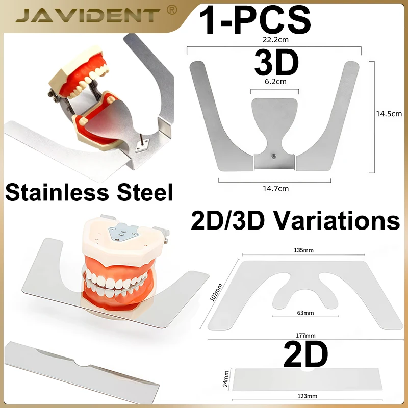 JAVIDENT 1Set Dental 3D Jaw Bite Plane Plate Autoclavable Complete Denture Measurement Stainless Steel Dental Instruments
