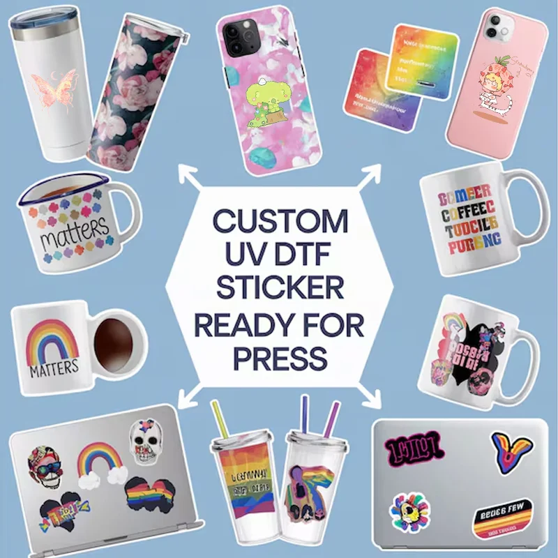 30 قطعة من ملصق نقل الطباعة بالأشعة فوق البنفسجية المخصص لشعار شخصي مطبوع عليه ملصق كريستالي ذاتي اللصق على صندوق حقيبة تعبئة الزجاجات