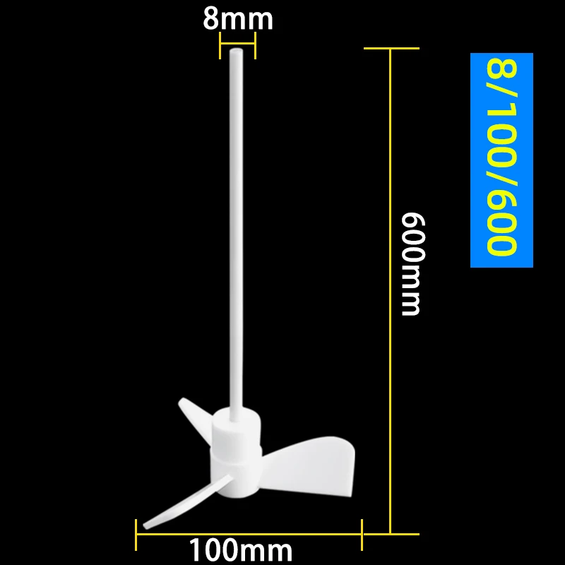 PTFE stirring paddle laboratory high temperature resistant propelled three-blade stirring rod 600mm