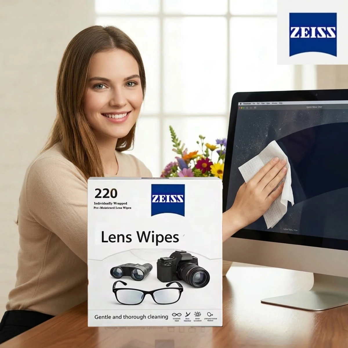 Computer cleaning wipes, disposable cleaning cloths, eyeglass wipes, lens wipes, be used to clean mobile phone screens.