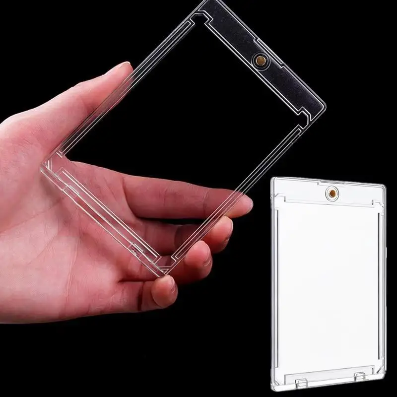 1/2 قطعة حامل البطاقة المغناطيسية جيب الوحش بطاقات حماة البلاستيك الصلب الأكمام التجارة عرض حالة البيسبول بطاقة رياضية #1