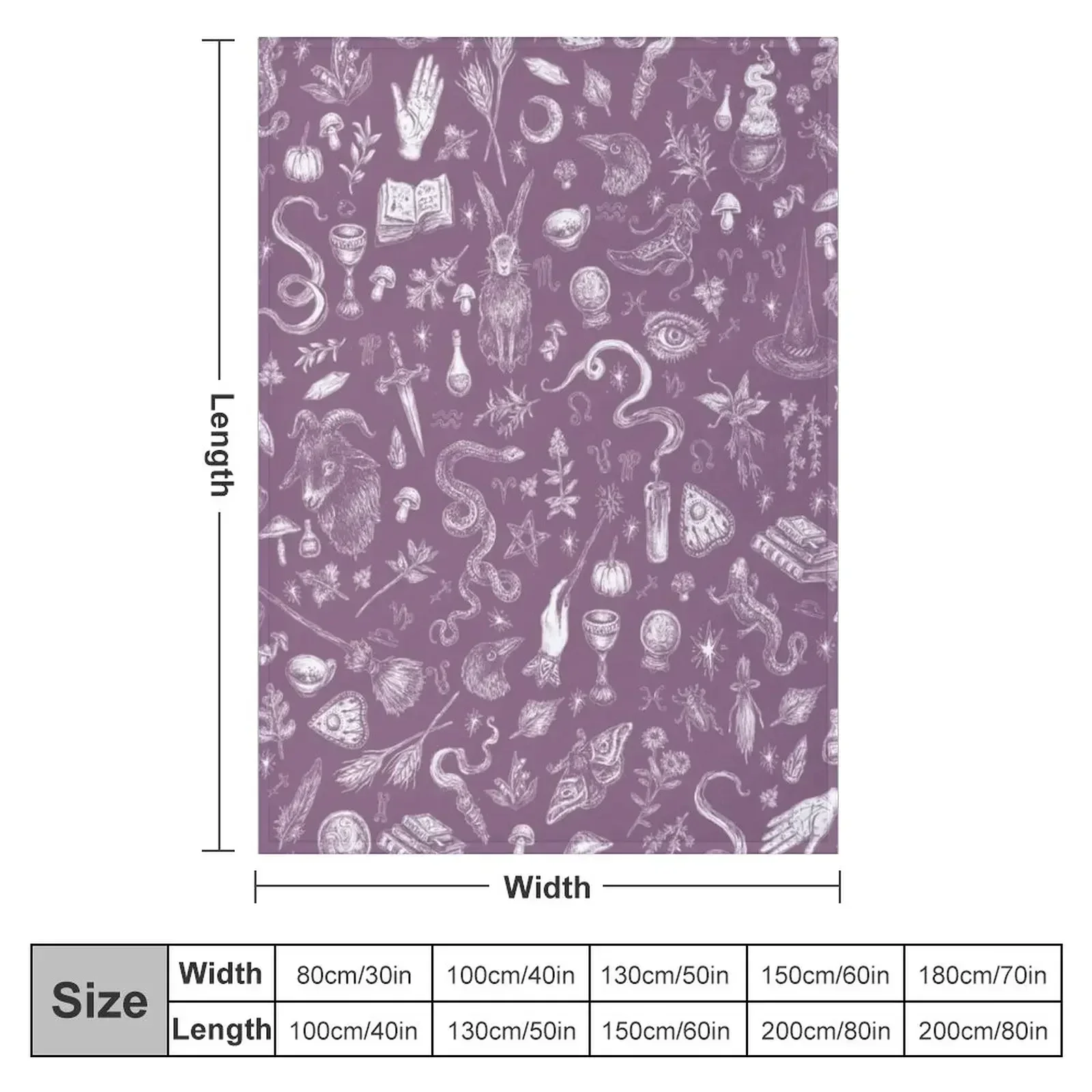 Purple Salem Witch Throw Blanket couch cozy soft plush fuzzy picnic outdoor blanket