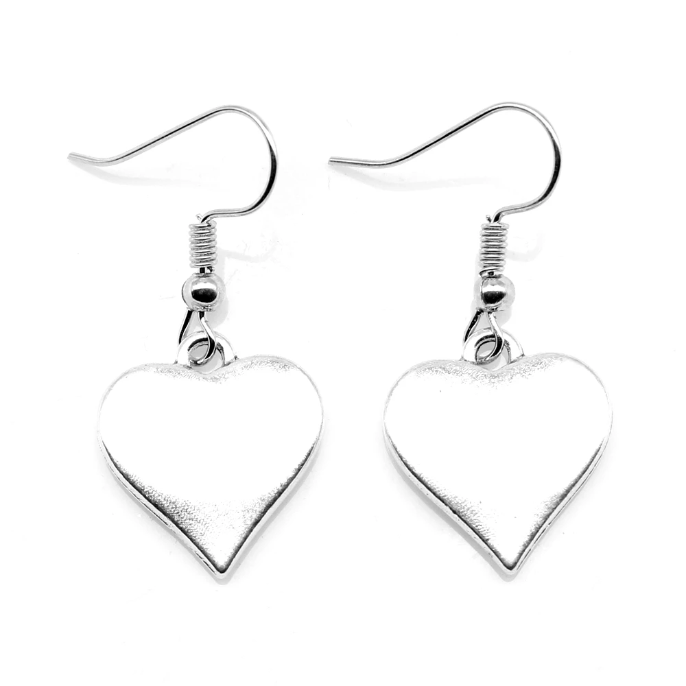 1 Pair Love Heart Earrings Pendants For Jewelry 17x19mm