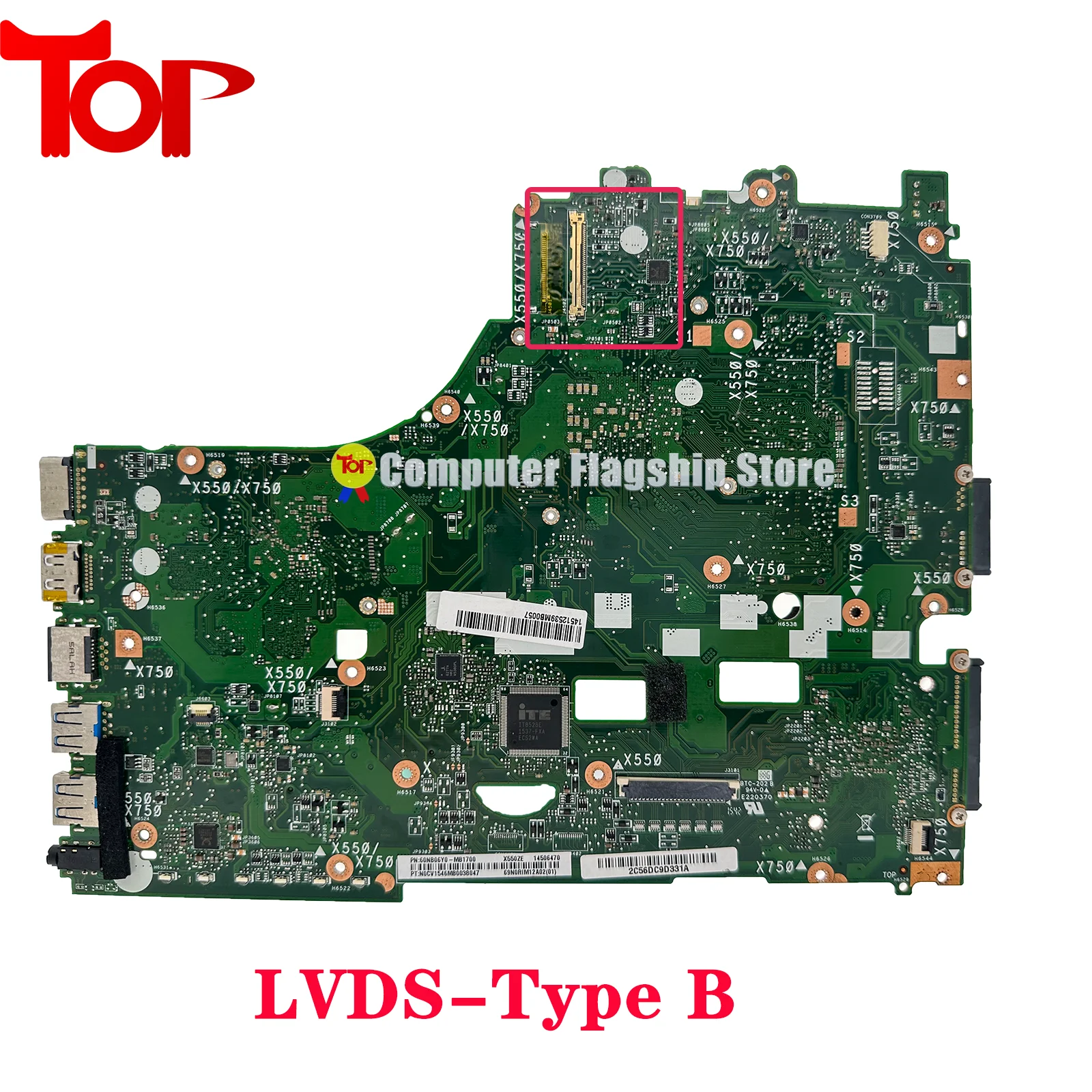 KEFU X550ZE For ASUS VM590Z K550ZE F550ZE A550ZE Laptop Motherboard X550Z Mainboard TypeA EDP or TypeB LVDS A8 A10 FX7600P 7500P