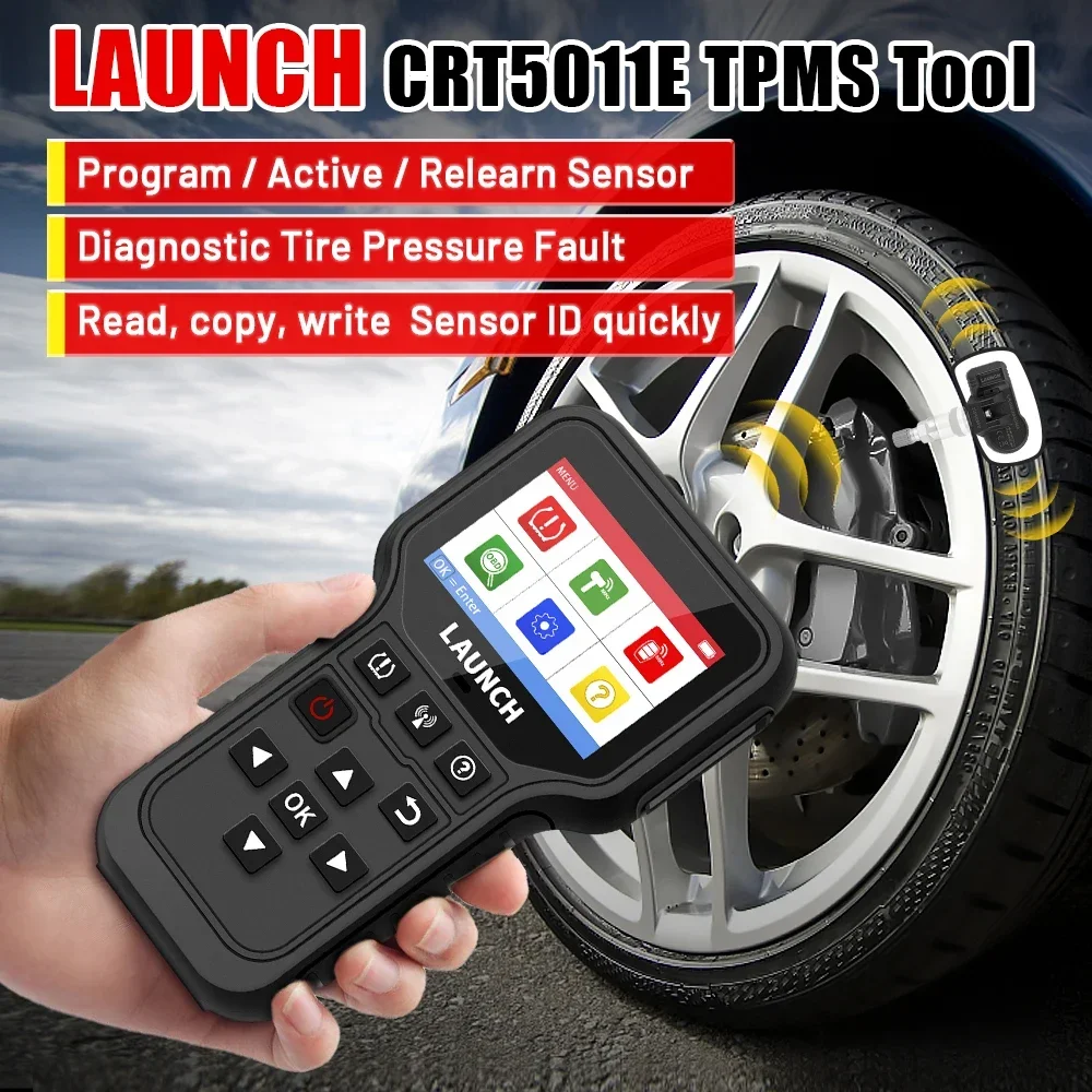 Launch X431 CRT5011E TPMS Relearn Tool Tire Scanner 315/433MHz Support Read/ Activate/ Programming/ Relearn/ Reset/ Key Fob Test