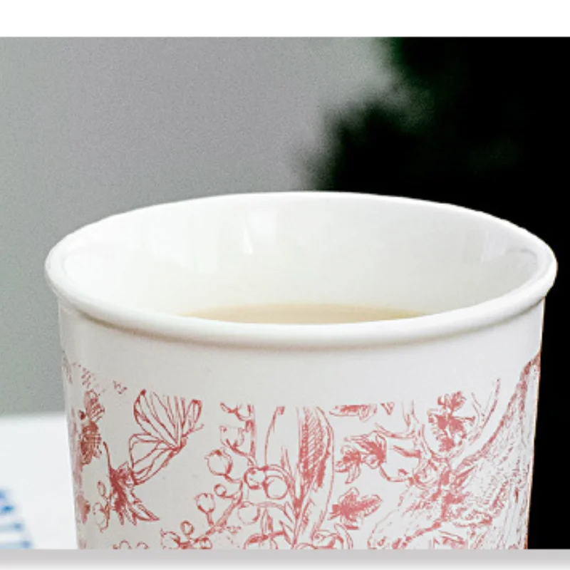 Ceramic Coffee Mug Portable Water Cup with Silicone Lid Large Capacity Milk Tea Cup Office Home Dust-proof Mugs Drinkware