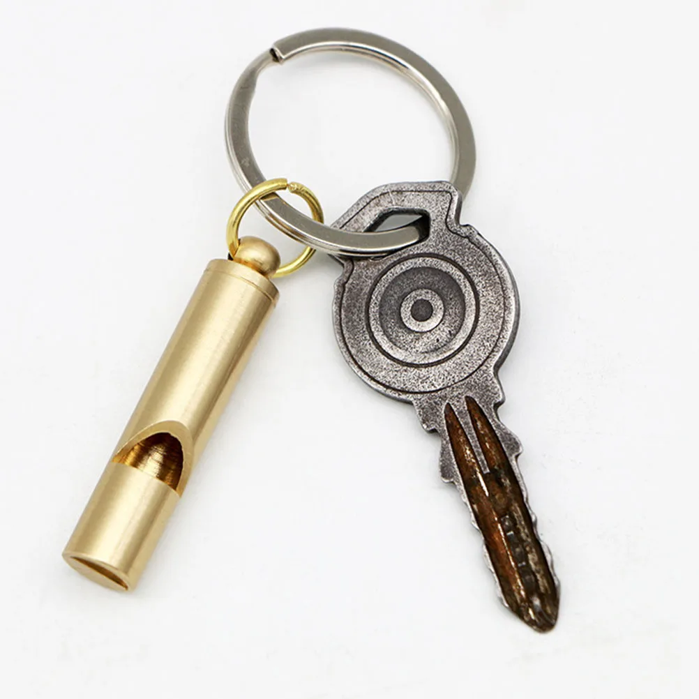 

3 Pcs Copper Whistle Vintage Simple Safety Golden Pendant Durable Outdoor Survival Emergency Camping