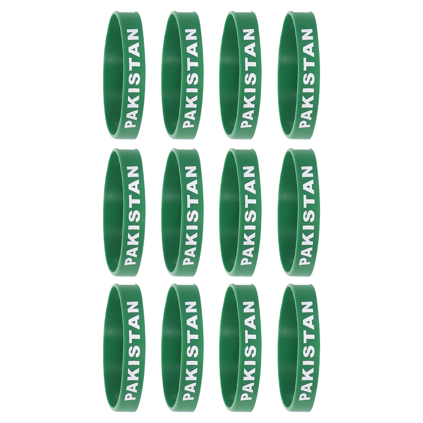 12Pcs Pakistan Flag Silicone Sports Wristbands Soccer Bracelets for Adults Team Events Party Favors Sports Silicone Bands World