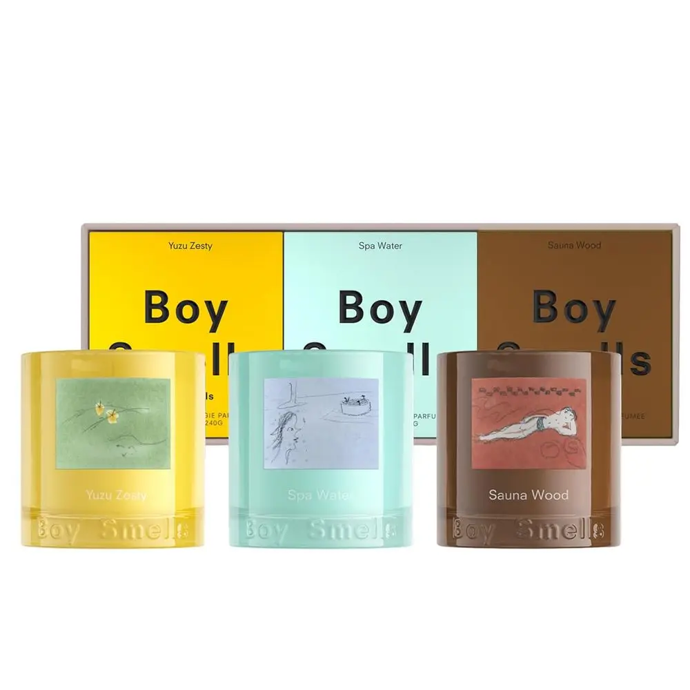 Juego de Velas de Soya con Triple Aroma: Spa Relajante, Sauna Cálida, Yuzu Fresco
