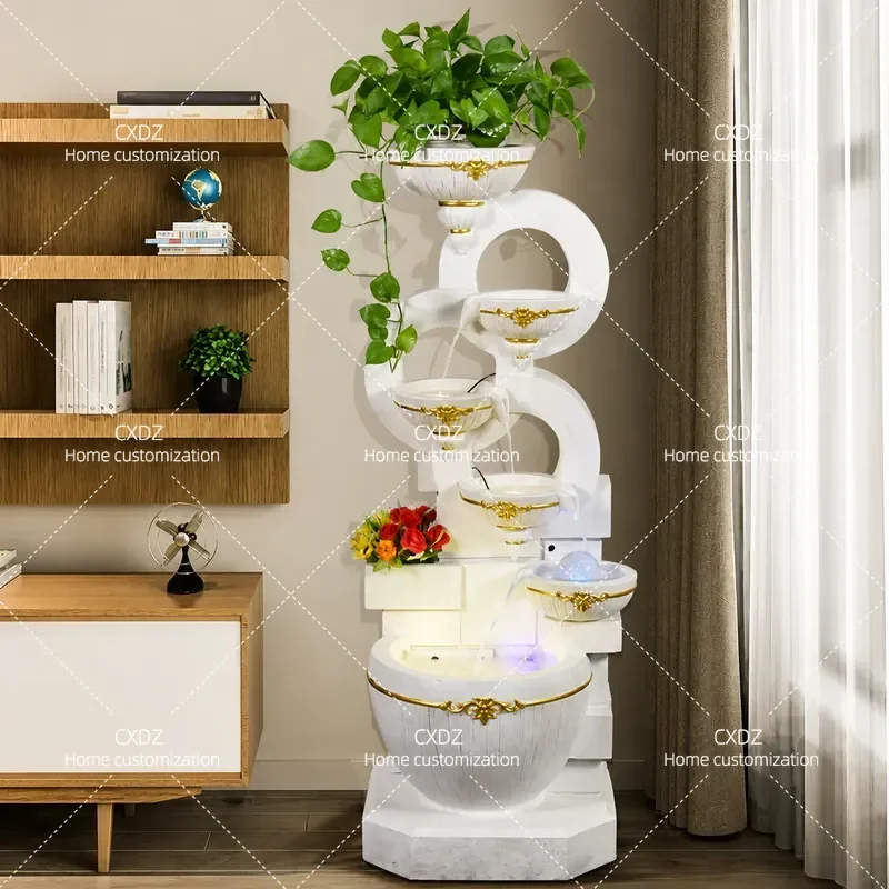 European Style Living Room Floor Decoration Flowing Water Fountain Lucky Ornament Circulating Water Humidifier Housewarming
