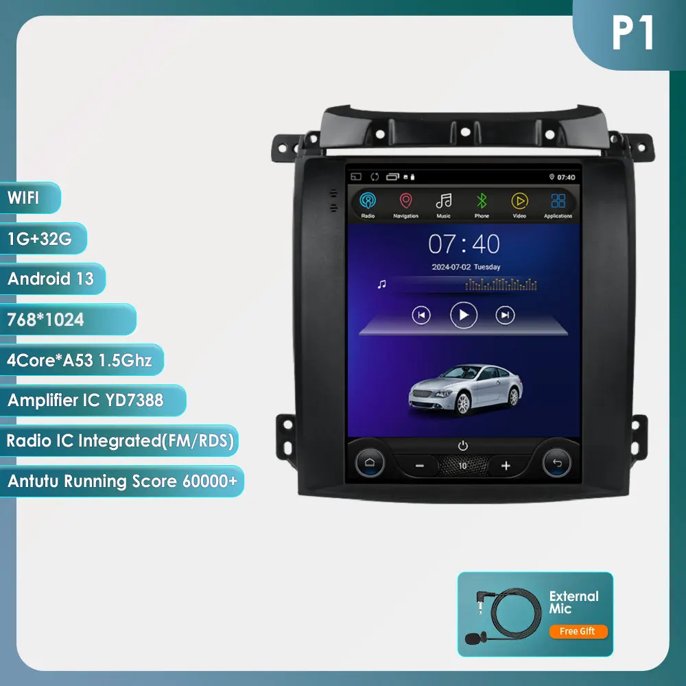 9.7 "Carplay Android 13 Auto Autoradio Voor Kia Sorento BL 2002-2006 Tesla GPS Multimedia Autoradio auto intelligente systemen Stereo