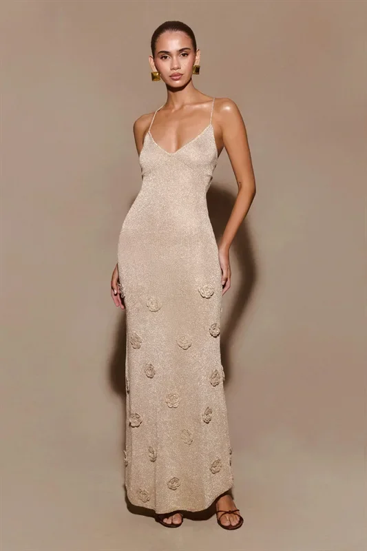 محبوك بروتيل المرأة فستان حفلة موسيقية حزام بلا أكمام تنورة زهرة لامعة رسمية عادية اليومية سليم غمد ميدي رداء حفلة ثوب