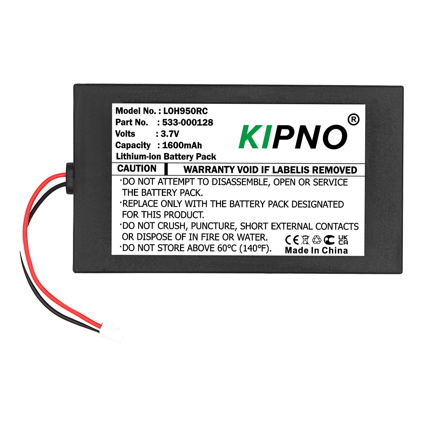 KIPNO 1600mAh Replacement Battery for Logitech 915-000257 915-000260 Elite Harmony 950 533-000128 623158