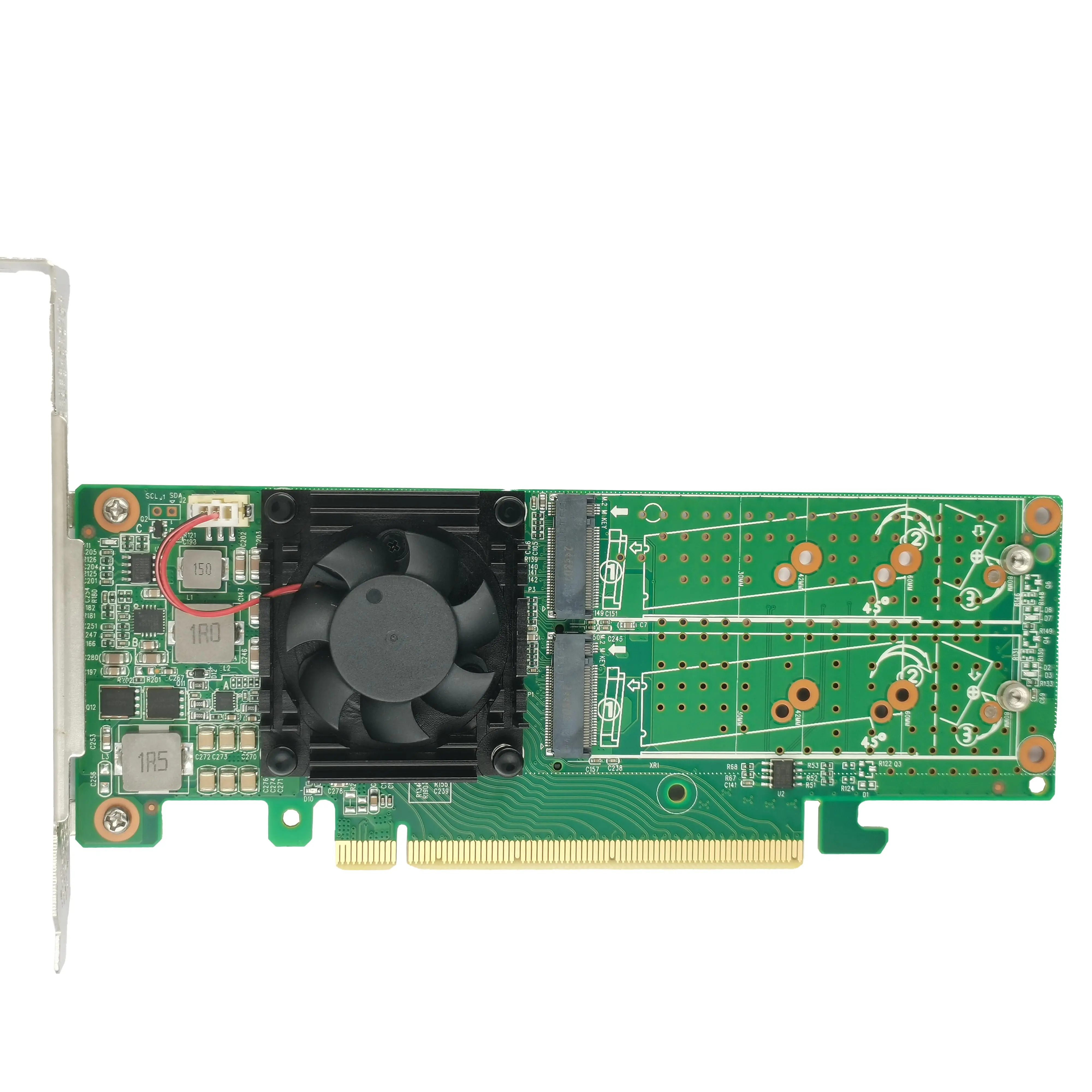 VoltSPCIe 3.0 X16 To 4x M.2 NVMe SSD Switch Adapter Support 2280 SSD-PE3162-4IL No Motherboard Bifurcation Required