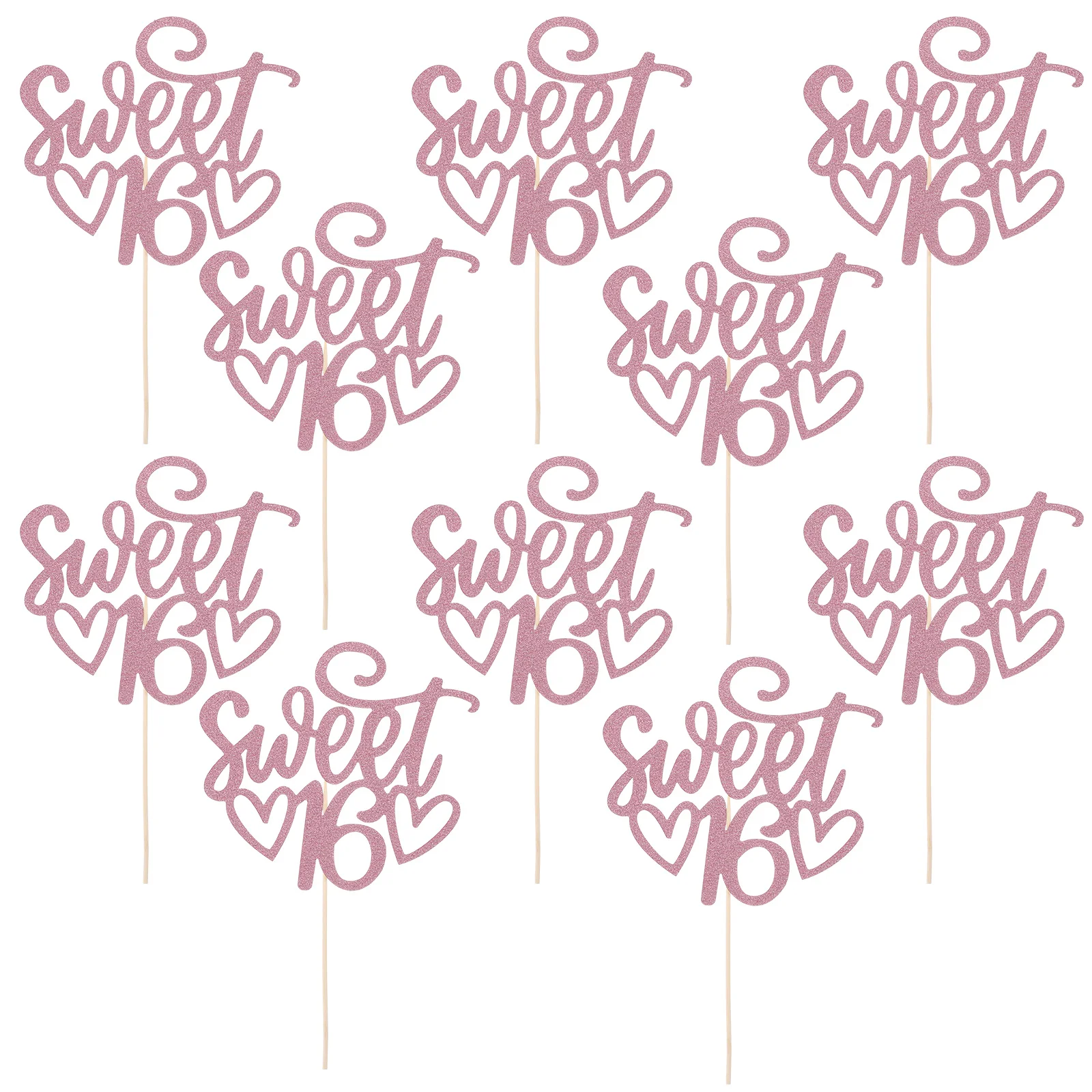 

10pcs Rose Cupcake Parties Decorations Cupcake Toppers Birthday Cake Decorations Party Photo Dessert Fruit
