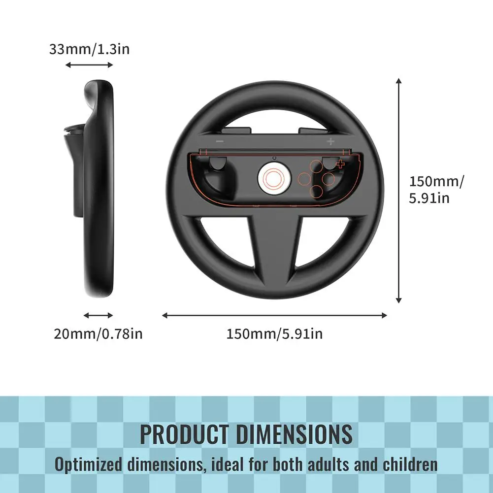 2 قطعة عجلات القيادة لنينتندو سويتش 2 وحدة تحكم ألعاب JoyCon تحكم مرفق عجلات السباق لماريو كارت 8 ديلوكس