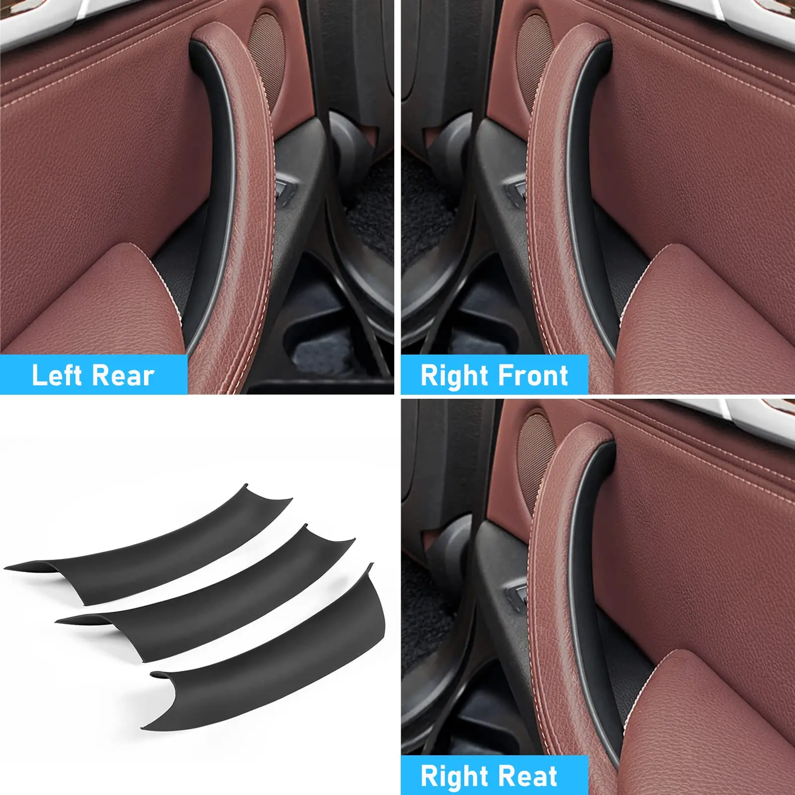 X5 F15/X6 F16 도어 핸들 커버 3Pcs 도어 풀 핸들 커버 BMW X5 F15 2014-2018 X6 F16 2015-2018년식용 썸네일 3