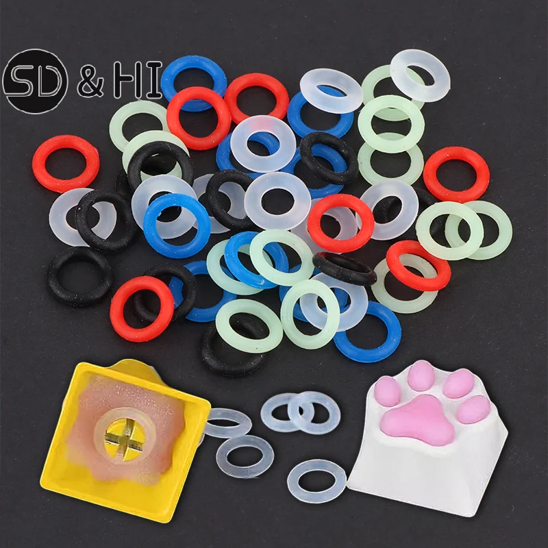108 Buah Penutup Tombol Karet O Ring Switch Dampeners Peredam Shock-Absorbing Diam Di Bawah Penutup Kunci untuk Keyboard Mekanis