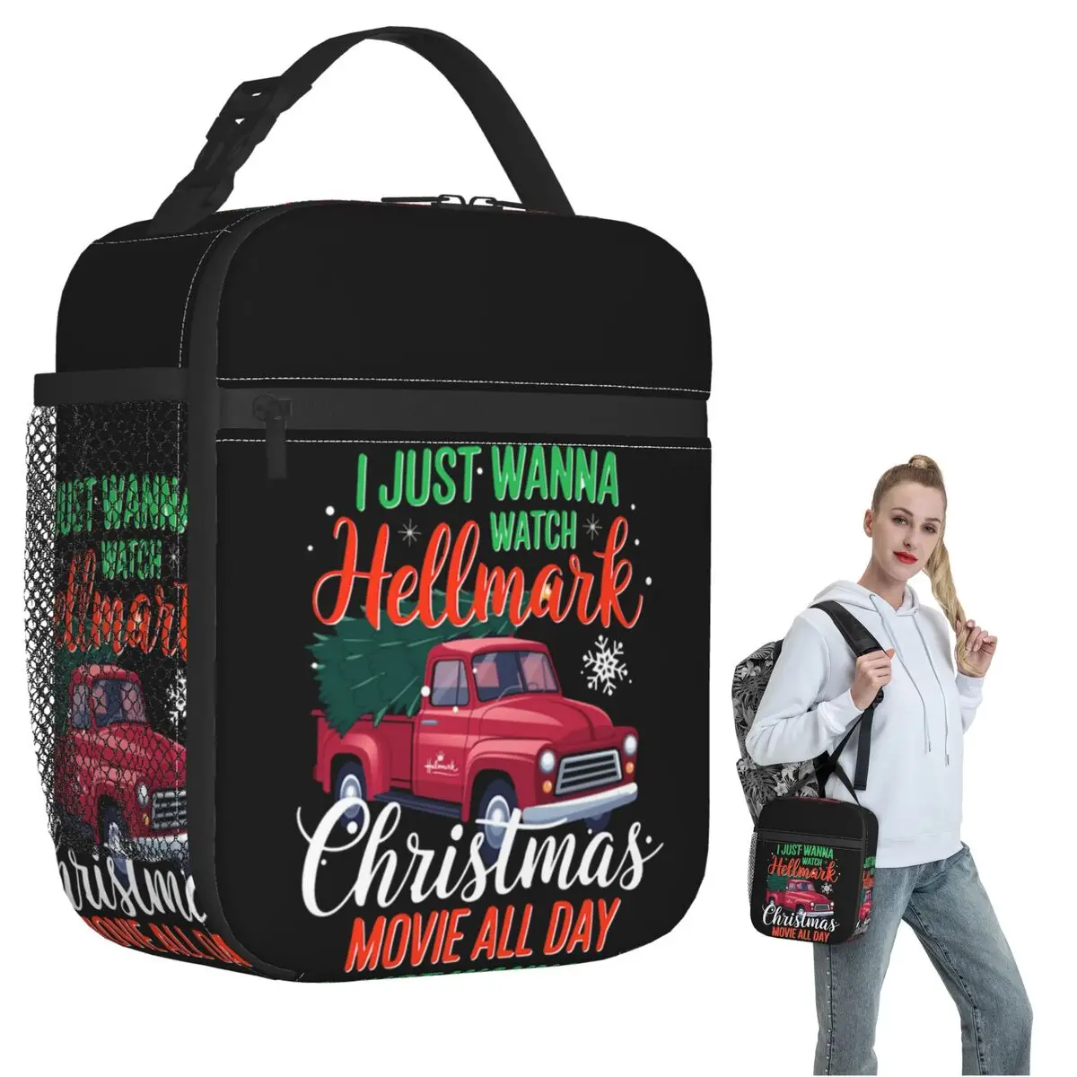 

Термосумка для обедов Hallmark Christmas для женщин и детей, портативная сумка-холодильник для еды, термосумка-тоут