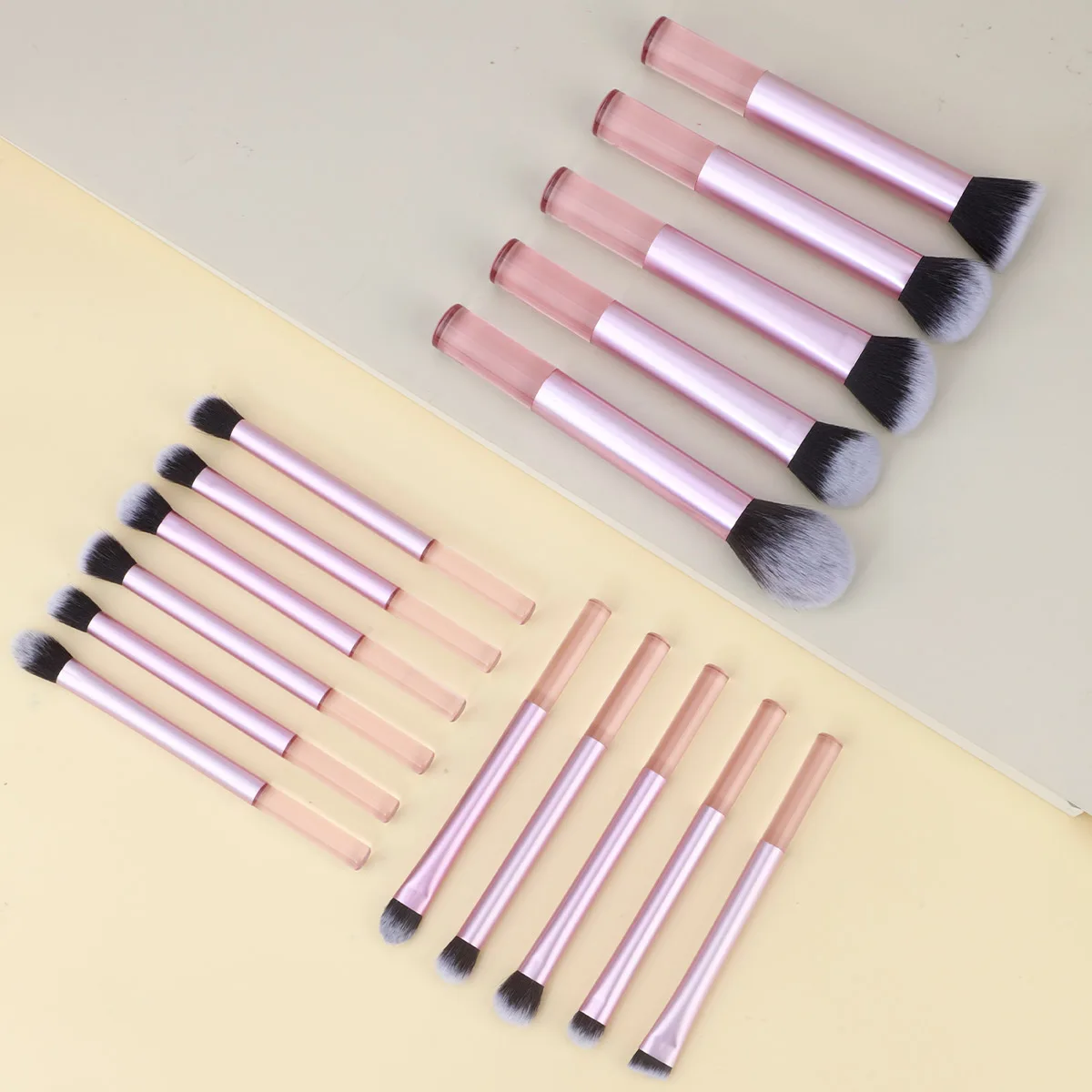 16 個プロメイクブラシダブルエンドファンデーションコンシーラーブラッシュアイシャドウブラシ液体クリームパウダーブレンド用